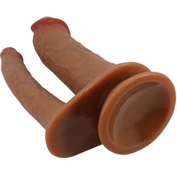 Goran dual-density double-penetration dildo with suction cup — in use