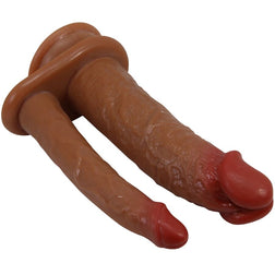 Goran dual-density double-penetration dildo with suction cup — detailed view