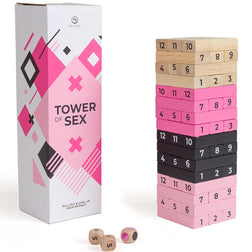 Jeu coquin Tower of Sex avec tour en bois et dés