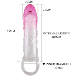 PRETTY LOVE ODES REALISTISCHE 2-CM-PENISVERLÄNGERUNGSHÜLLE ROSA