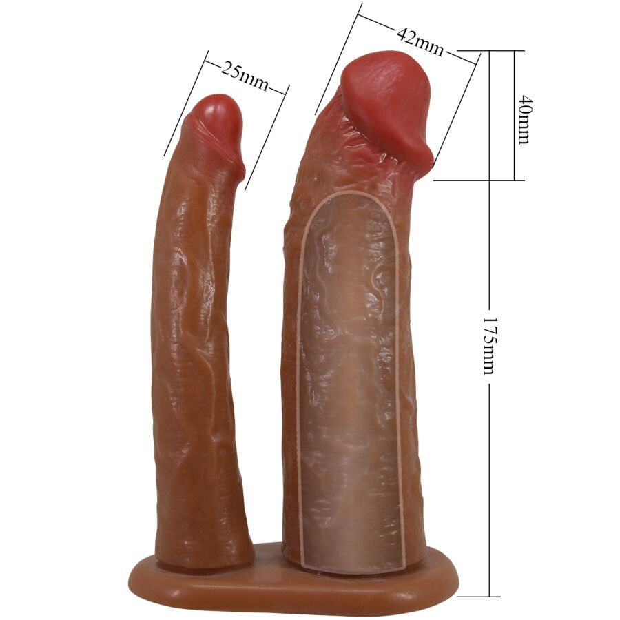 PRETTY LOVE MANCHON DOUBLE PENIS YAIRON AVEC EXTENSION DE 4 CM MULATRE