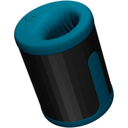 Masturbateur double ouverture connecté - présentation F2S Teal/Rouge