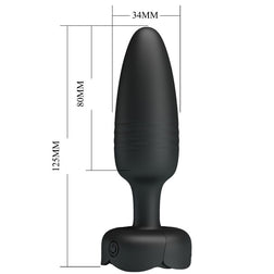 Schéma coté du plug Tarion : 125 mm de haut, 80 mm insérables, 34 mm de diamètre