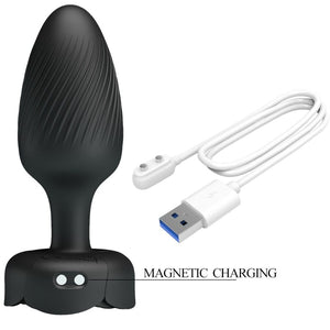 Plug vibrant LED 9,8 cm silicone noir — présentation