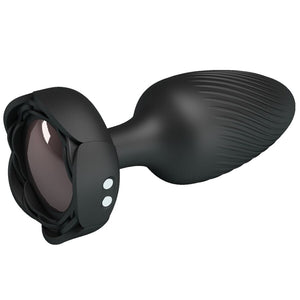 Plug vibrant LED 9,8 cm silicone noir — gros plan