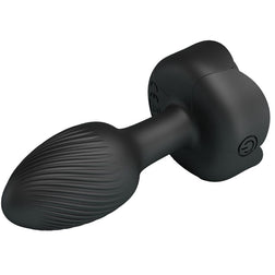 Vue arrière du plug anal vibrant avec bouton de commande