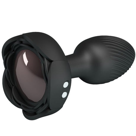 Vue latérale du plug anal vibrant en silicone noir
