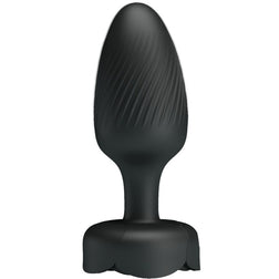Vue de face du plug anal vibrant en silicone noir