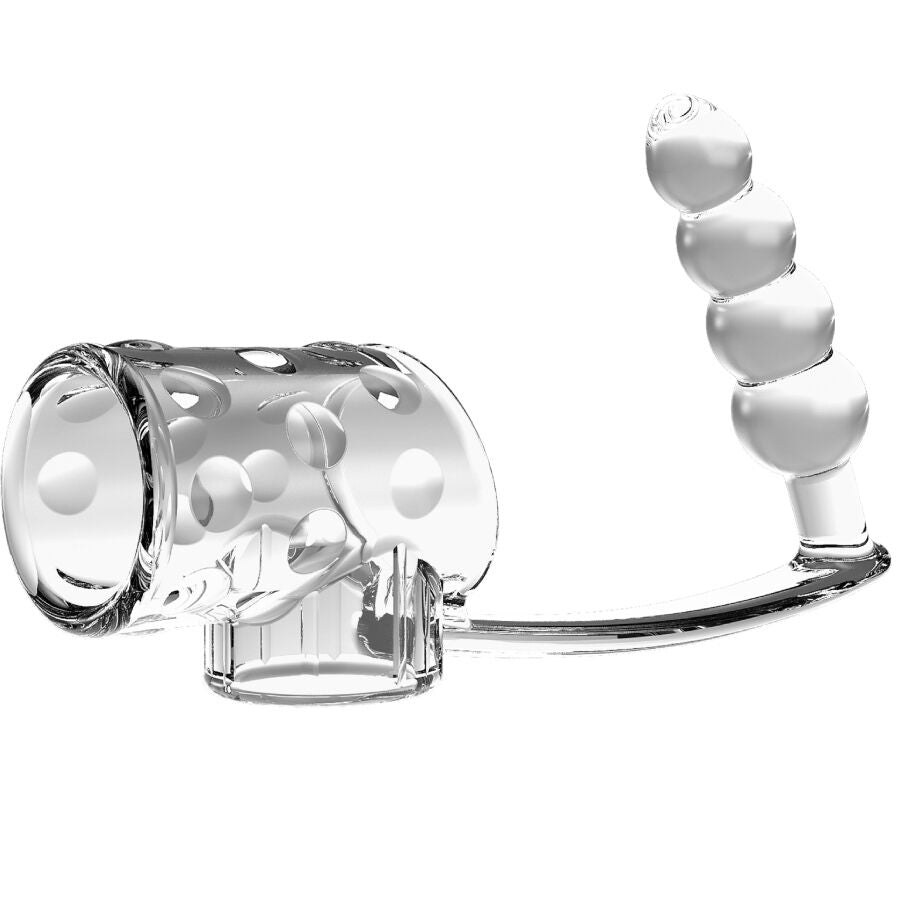 PRETTY LOVE MANCHON PENIS AVEC PLUG ANAL TRANSPARENT
