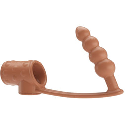 Analkette – kurze Penishülle in Hautfarbe, Frontalansicht, für sinnliches oder intensives Vergnügen