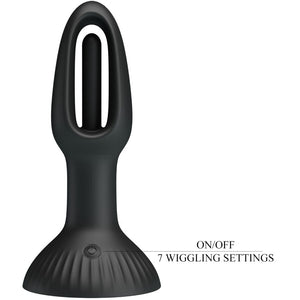 Plug vibrant à double branche 7 modes noir — emballage