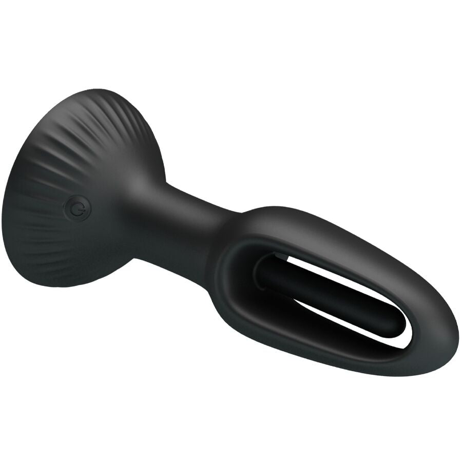 Plug vibrant à double branche 7 modes noir — texture visible