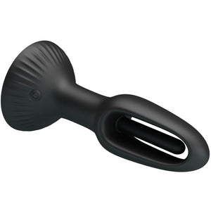 Plug vibrant à double branche 7 modes noir — texture visible