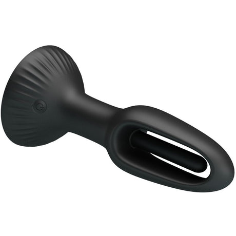 Plug vibrant à double branche 7 modes noir — texture visible