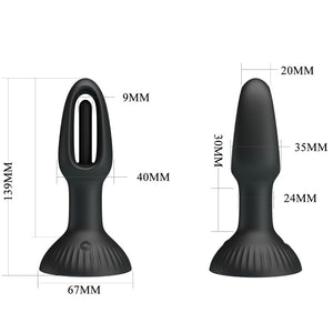 Plug vibrant à double branche 7 modes noir — autre angle