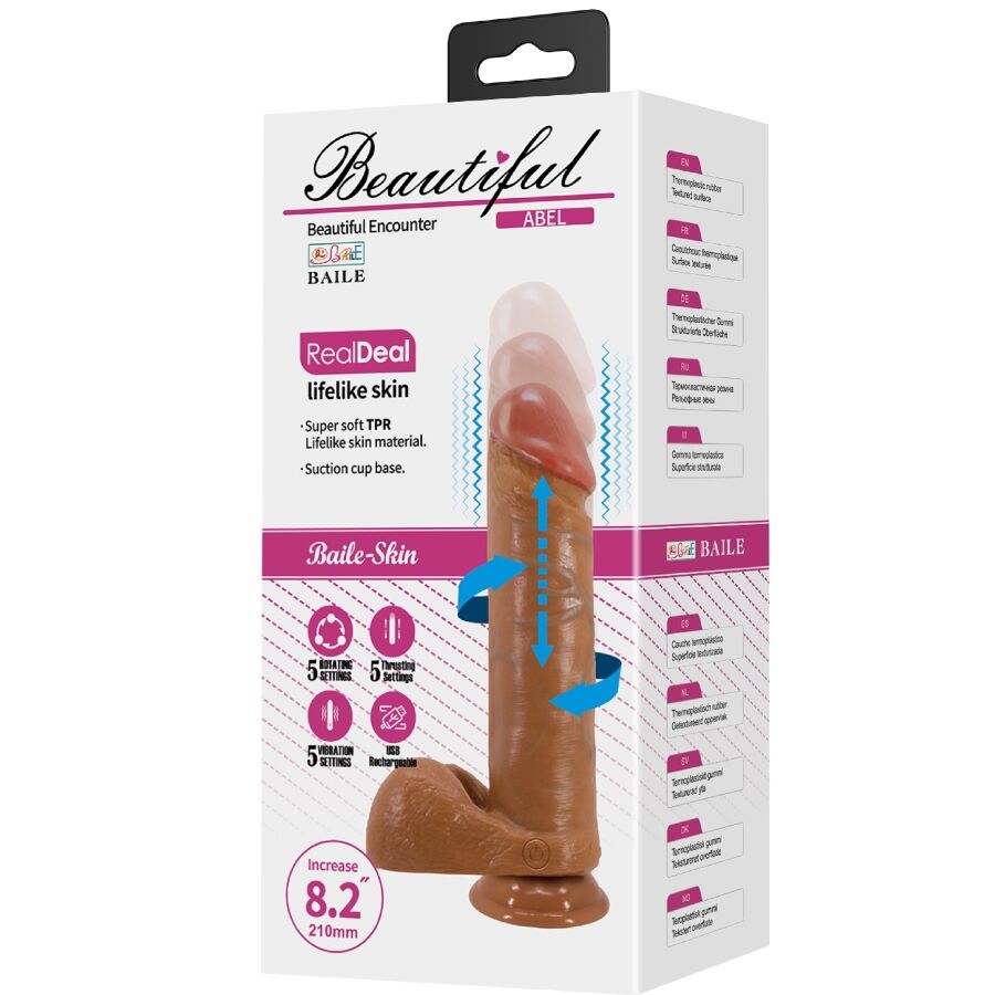 Abel Realistic Rotating Thrusting Vibrating Dildo, 21 cm — image 10