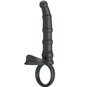 PRETTY LOVE ANNEAU PENIS VIBRANT TATUM AVEC PLUG 10 VIBRATIONS NOIR