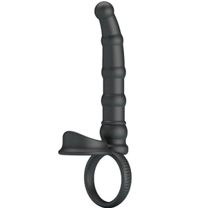 PRETTY LOVE ANNEAU PENIS VIBRANT TATUM AVEC PLUG 10 VIBRATIONS NOIR