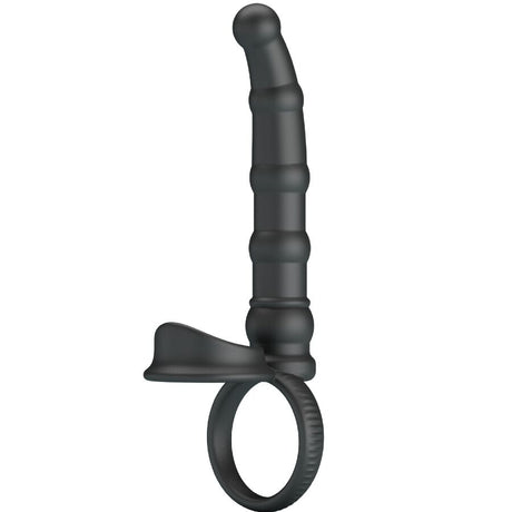 PRETTY LOVE ANNEAU PENIS VIBRANT TATUM AVEC PLUG 10 VIBRATIONS NOIR