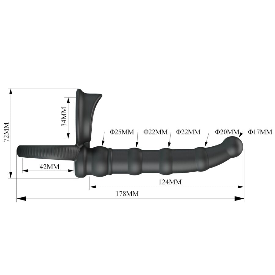 PRETTY LOVE ANNEAU PENIS VIBRANT TATUM AVEC PLUG 10 VIBRATIONS NOIR