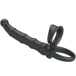 PRETTY LOVE ANNEAU PENIS VIBRANT TATUM AVEC PLUG 10 VIBRATIONS NOIR
