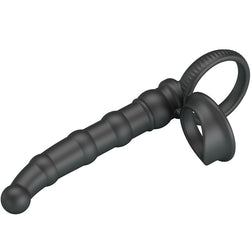 PRETTY LOVE ANNEAU PENIS VIBRANT TATUM AVEC PLUG 10 VIBRATIONS NOIR