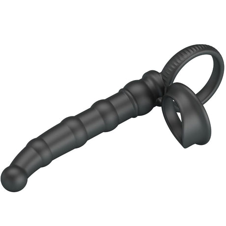 PRETTY LOVE ANNEAU PENIS VIBRANT TATUM AVEC PLUG 10 VIBRATIONS NOIR
