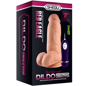 SHEQU DILDO VIBRATEUR RED EAGLE AVEC TELECOMMANDE 17 CM
