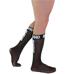 Chaussettes hautes semi-transparentes noires