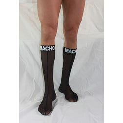 Chaussettes hautes semi-transparentes noires