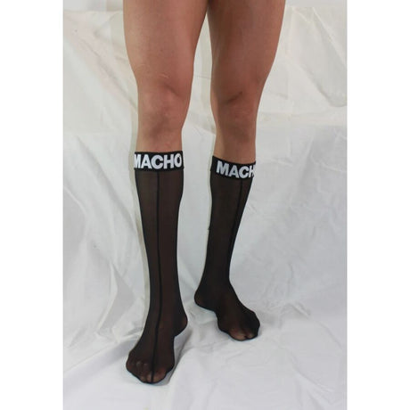 Chaussettes hautes semi-transparentes noires — vue détaillée