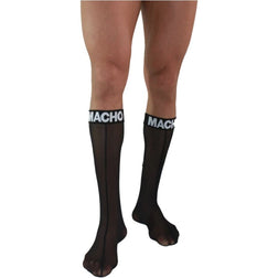 Chaussettes hautes semi-transparentes noires plaisir adulte