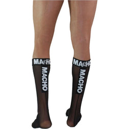 Chaussettes hautes semi-transparentes noires
