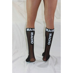 Chaussettes hautes semi-transparentes noires