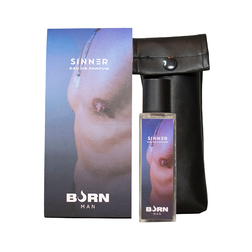 Burn Parfum homme sensuel 20 ml avec pochette cuir — Sinner 20 ml vu de face