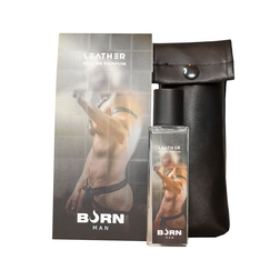 Burn Parfum homme note cuir 20 ml avec pochette — Leather 20 ml vu de face