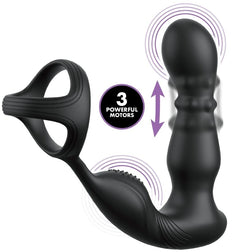 Stimulateur prostate de la marque Anal Fantasy Elite Collection modèle Ass Gasm en Silicone noir 19.0 cm pour le plaisir i...