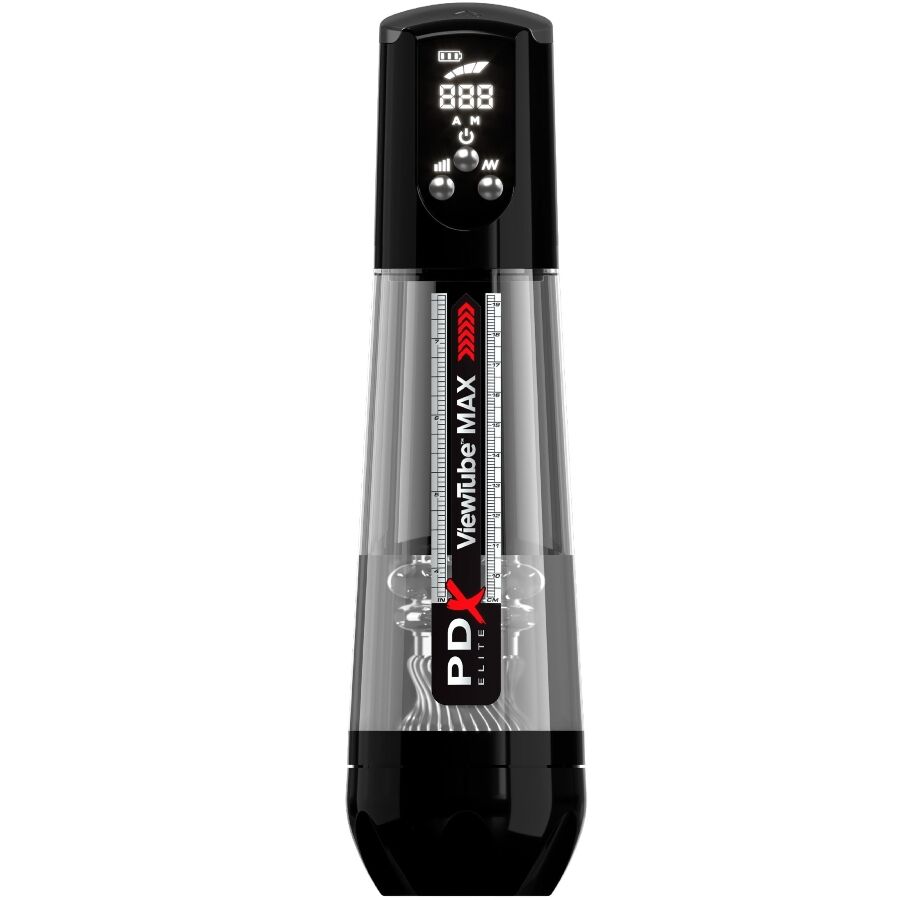 PDX ELITE VIEWTUBE MAX VIEW MASTURBATEUR AUTOMATIQUE AVEC ASPIRATION TRANSPARENTE