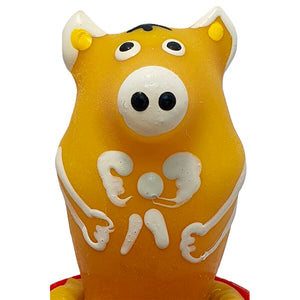 Préservatif fantaisie peint main — Cochon Assis Jaune · Condomerie · PRÉSERVATIFS