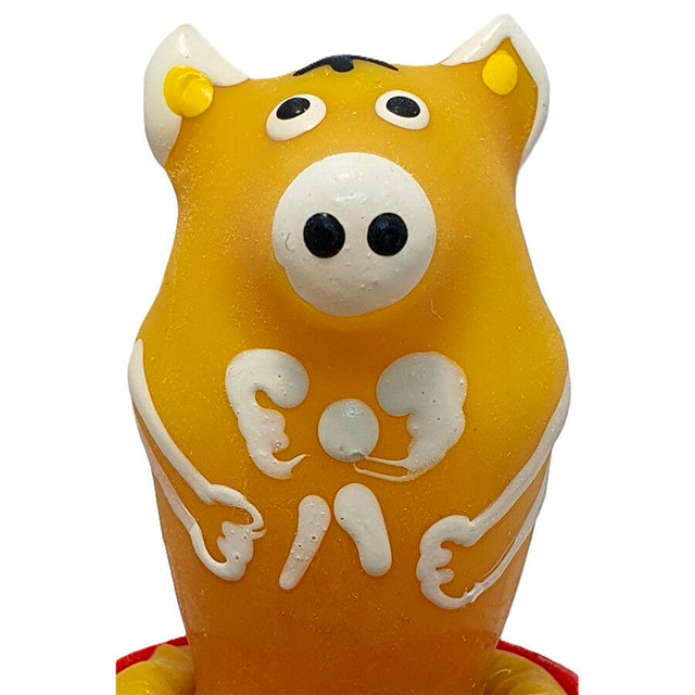 Préservatif fantaisie peint main — Cochon Assis Jaune · Condomerie · PRÉSERVATIFS