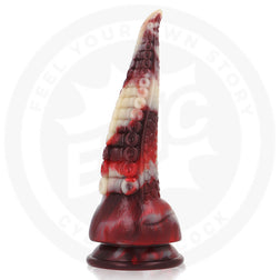 Gode tentacule XL noir et rouge en silicone haute densité