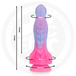 Schéma technique des dimensions du gode avec diamètre de 6,6 cm