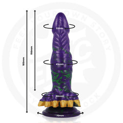 Schéma avec dimensions du gode fantasy de 18,5 cm