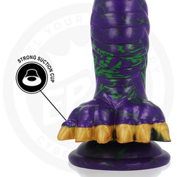 Vue rapprochée de la base ventouse robuste du gode fantasy