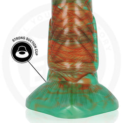 Gros plan sur la base ventouse puissante du gode en silicone