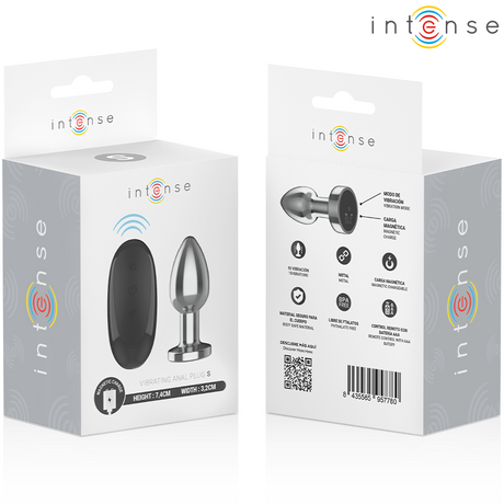 Plug vibrant aluminium 7,4 cm 10 modes télécommande — emballage