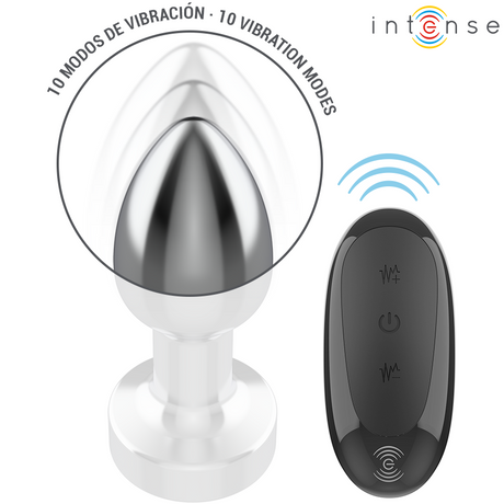 Plug vibrant aluminium 7,4 cm 10 modes télécommande — vue détaillée