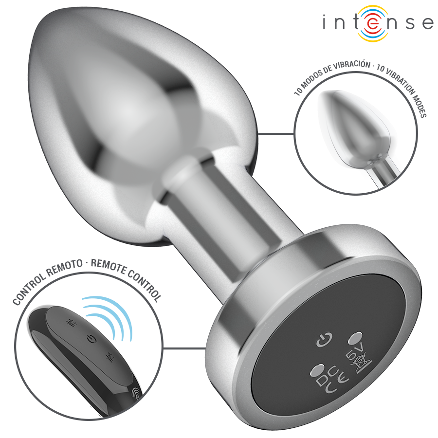 Plug vibrant aluminium télécommande — vue de profil