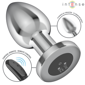 Plug vibrant aluminium 10,1 cm 10 modes télécommande — vue de profil