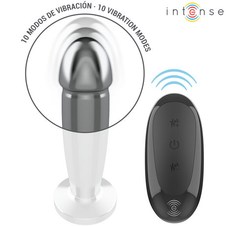 Gode métal vibrant aluminium 11,8 cm 10 modes télécommande — gros plan